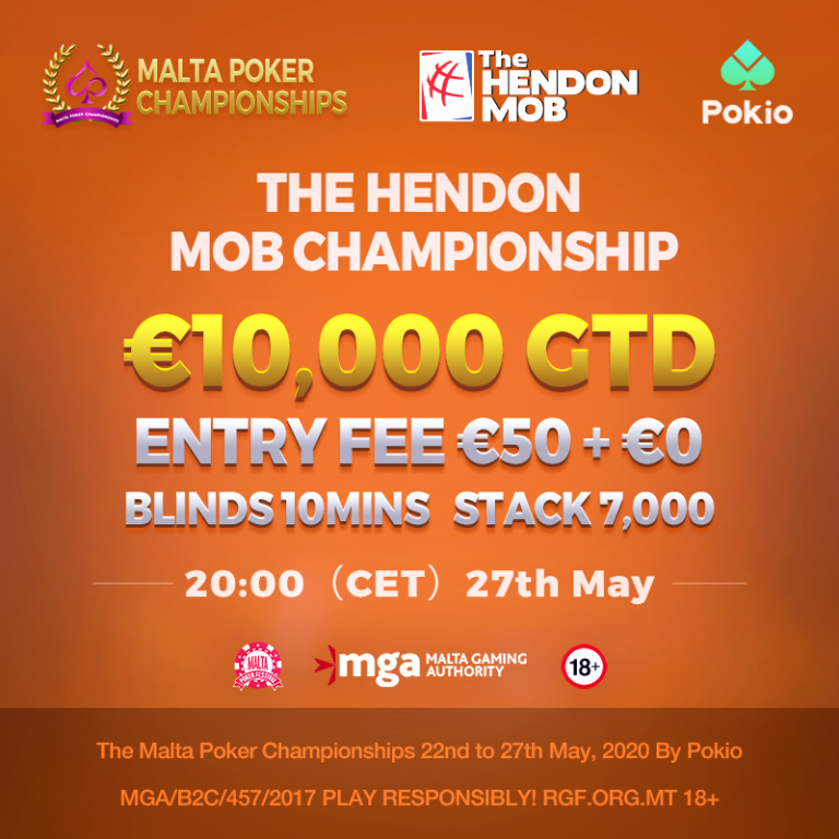 Qualify for The Hendon Mob Championship Online by Pokio for just €5